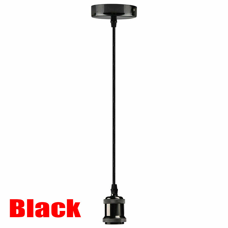 E27 Ceiling Rose Light Fitting Vintage Industrial Pendant Lamp Bulb