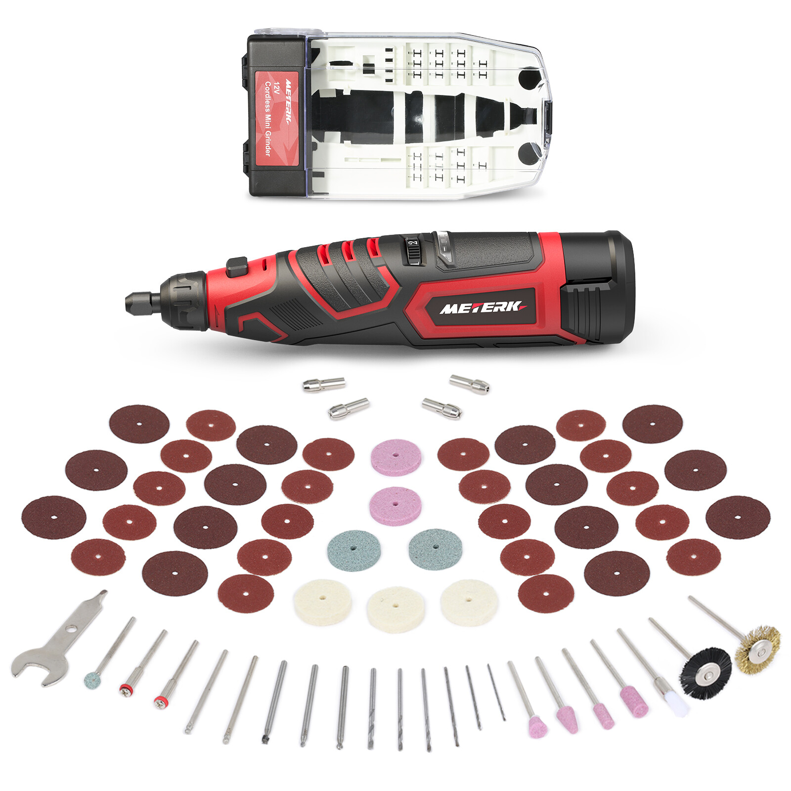 Meterk 12V Cordless Rotary Tool Kit with 2.0Ah Li-ion Battery