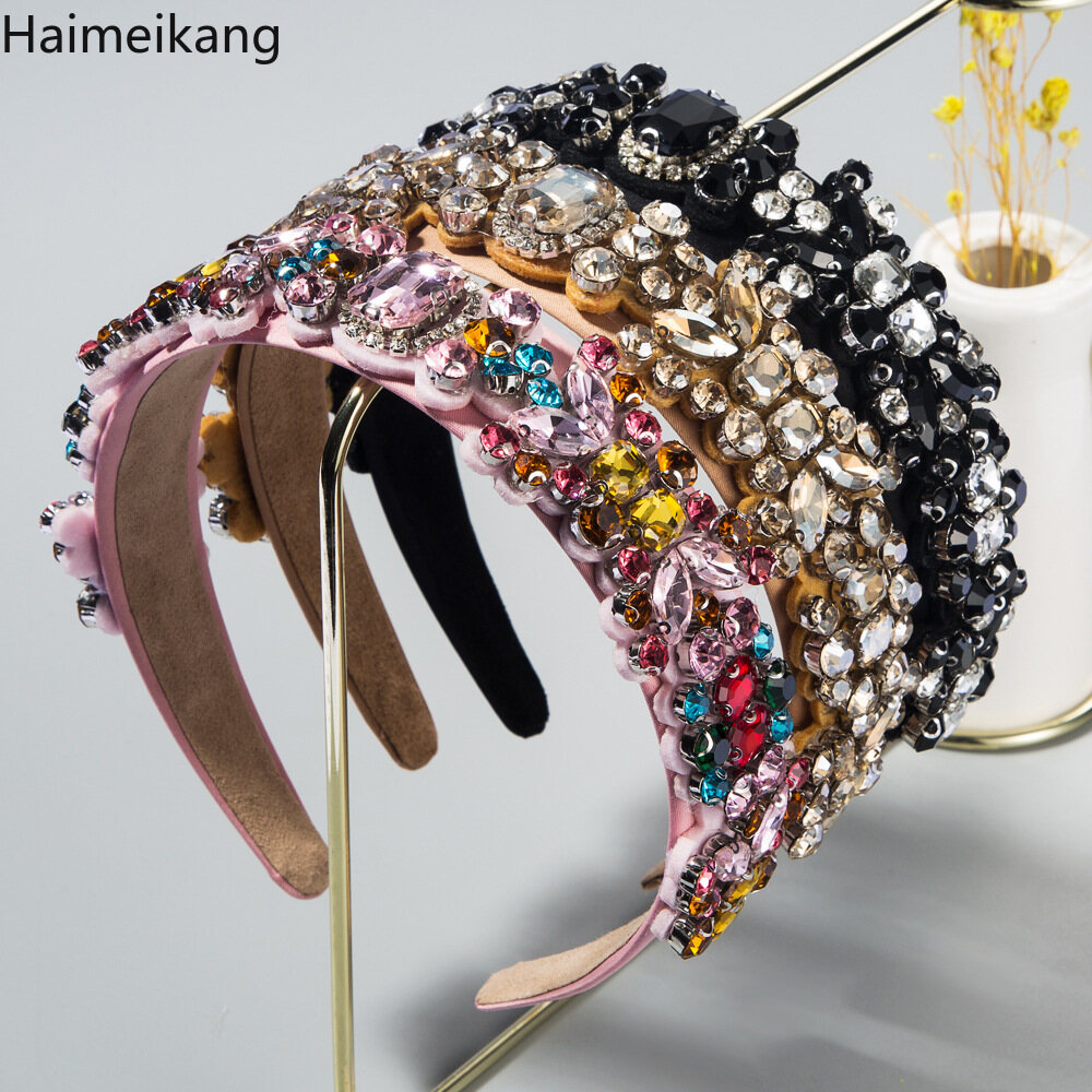 High Quality Baroque Crystal Headband Luxury Rhinestones Hair Hoop Hairband Women Hair Accessory Hair Clasp Headwear