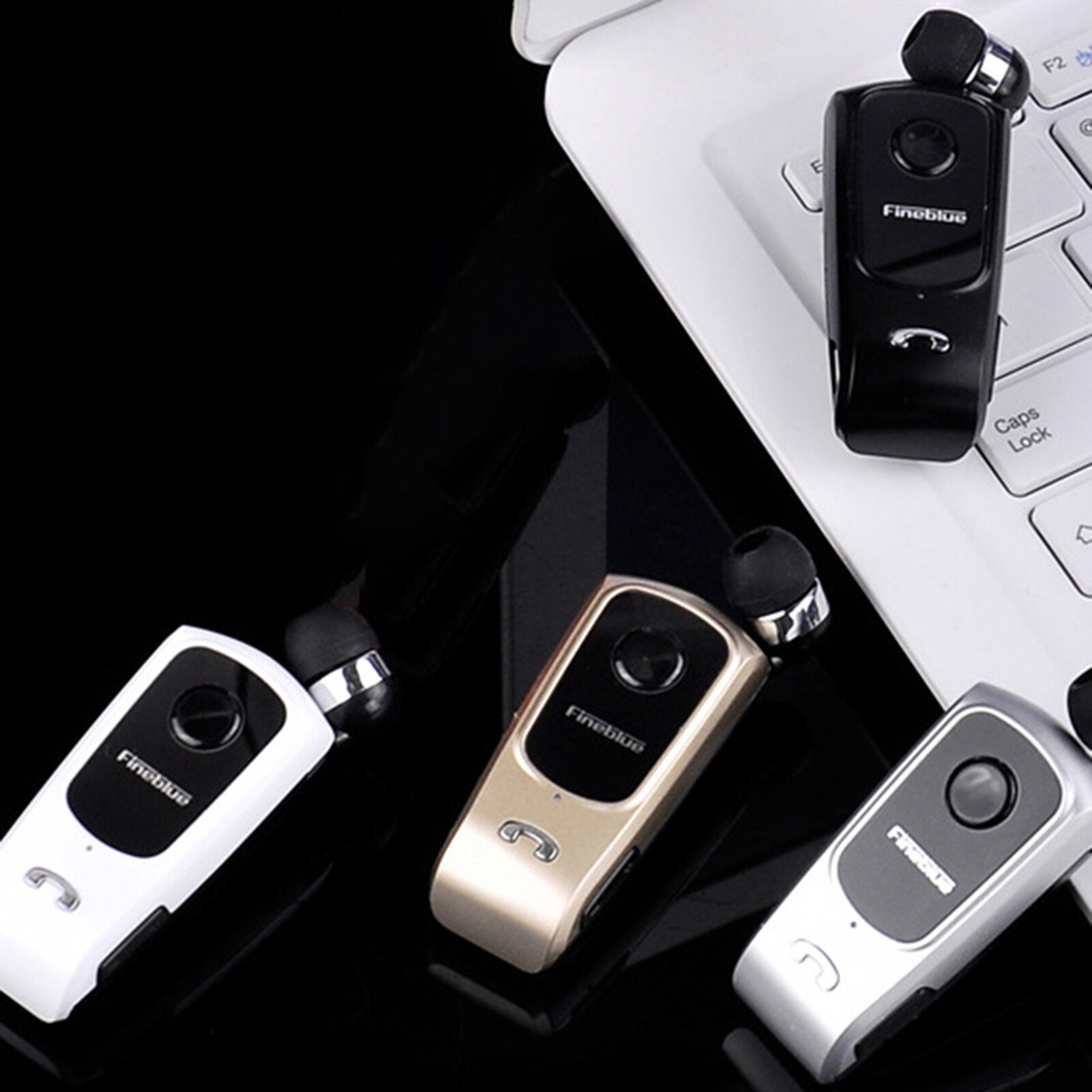 H-E Tai Nghe Bluetooth Không Dây Đơn Phương Kẹp Cổ Áo Cảnh Báo Rung Fineblue F920