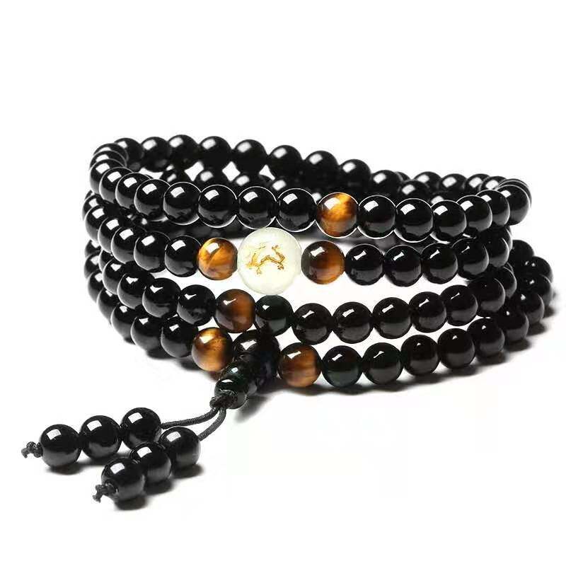 108 vòng tay obsidian, trang sức vòng tay hạt dạ quang nhiều lớp