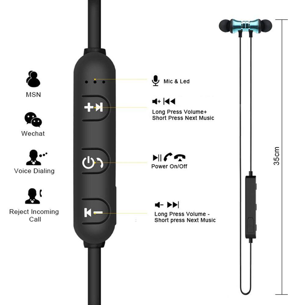 OOC cho điện thoại di động Âm thanh nổi Tai nghe nhạc XT11 có Mic Rảnh tay Treo cổ Tai nghe Bluetooth không dây Từ tính Tai nghe thể thao