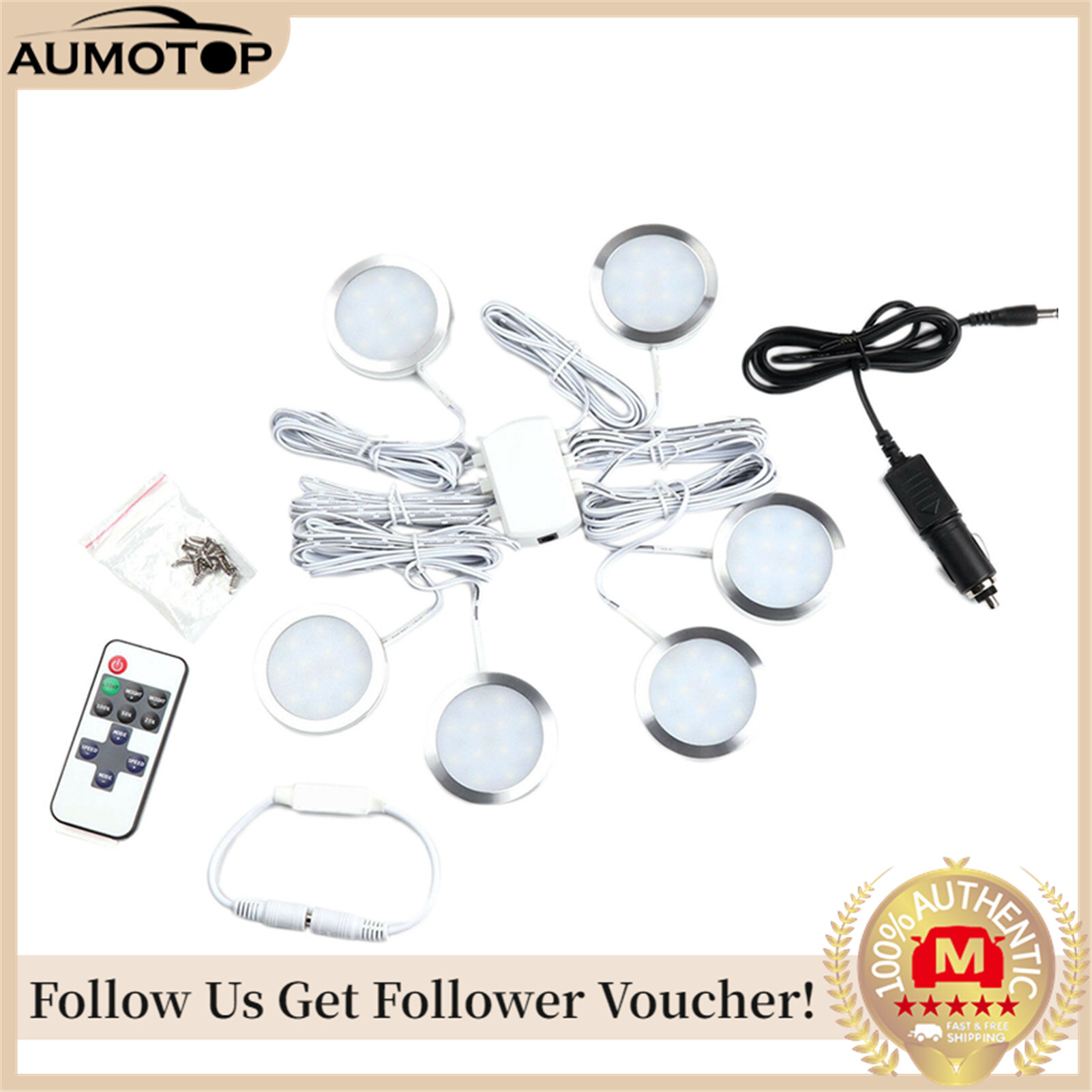 6 Pack Interior LED Spot Lights 12V LED Recessed Downlight 6000K White, 240 LM Ceiling Fixture, Dimmable Replacement For VW T4 T5 Camper Van Caravan Motorhome Light