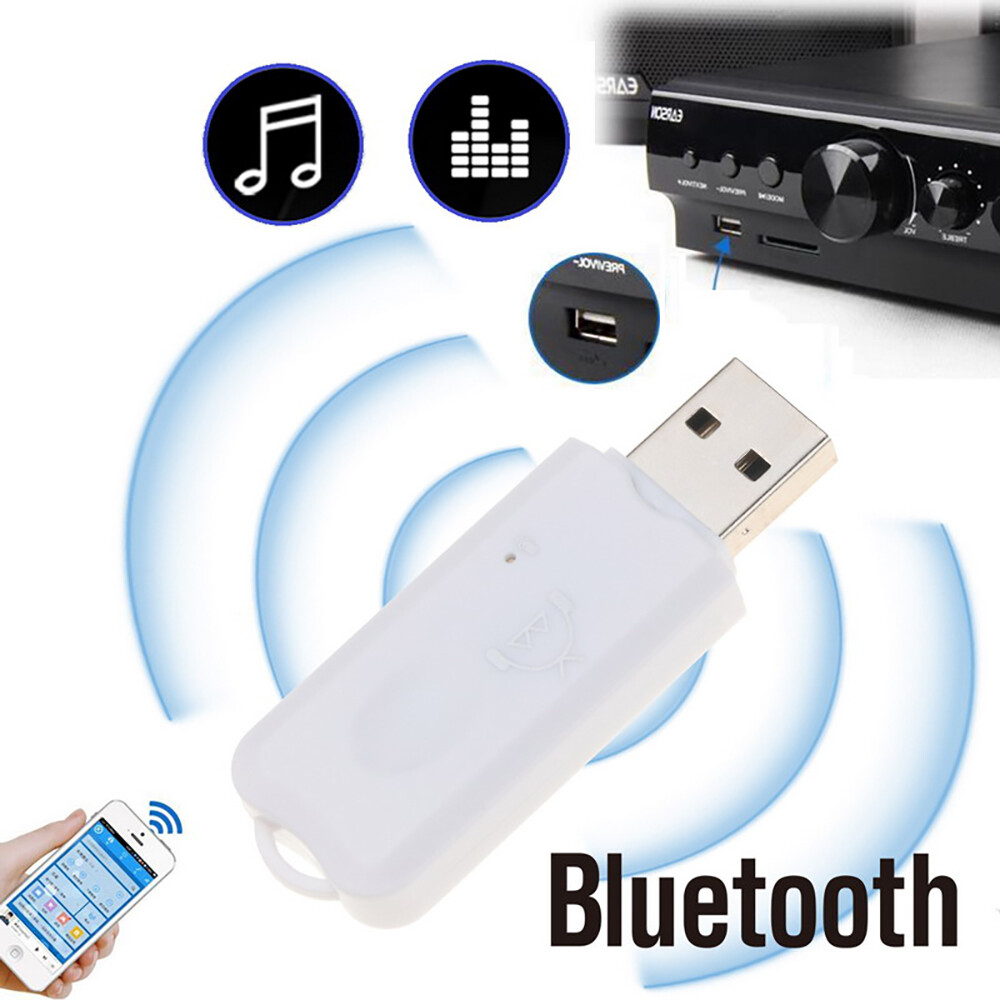 Mini Bluetooth Music Receiver Wireless Handfree Car Kit Audio USB Stereo Adapter Built in Mic for Speaker MP3 Player