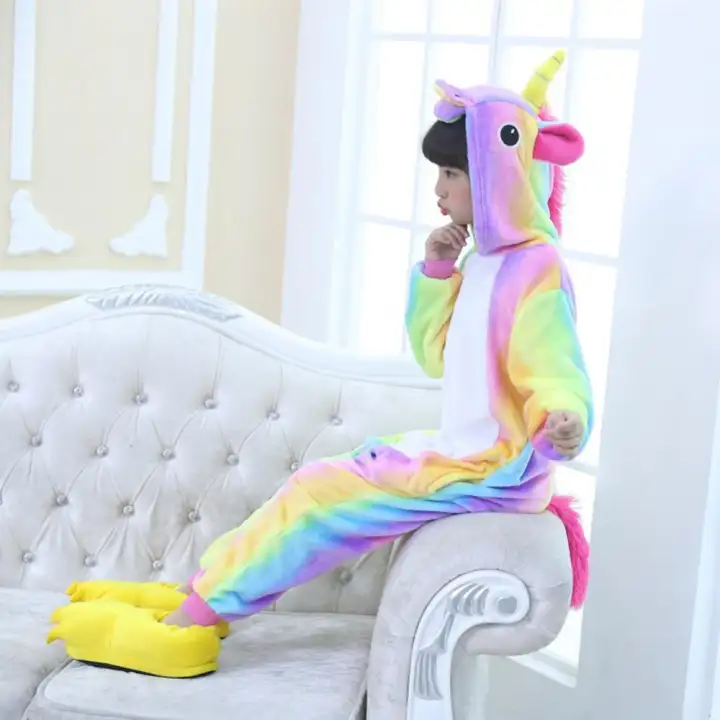 Recommend Rainbow Kids Unisex Piama Unicorn Cosplay Kostum