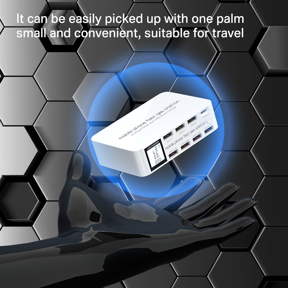 TOPZERO 100W Đa-Cổng Bộ sạc nhanh USB 3.0 Loại C Thông Minh Điện Thoại Hiển Thị Du Lịch Nhanh Chóng ổ cắm sạc chuyển đổi Cho Iph 14 Pro Max Điện Thoại Di Động Máy Tính Bảng