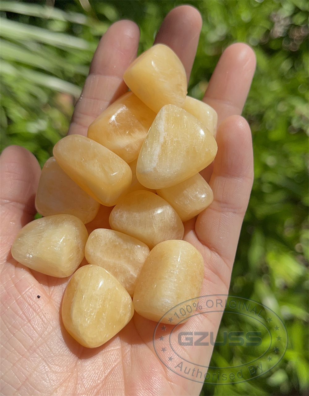 Orange Calcite 2-3cm Natural Orange Calcite Tumbled Stone - Tumbled Orange Calcite - Healing Crystals and Stones - Chakra Stone