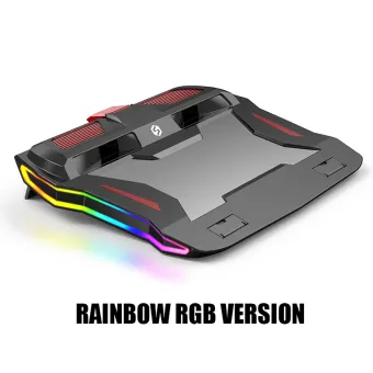2020 New Rgb Gaming Laptop Cooler Adjustable Notebook Stand 3000 Rpm Powerful Air Flow Cooling Pad For 12 17 Inch Laptop Laptop Cooling Pads Aliexpress