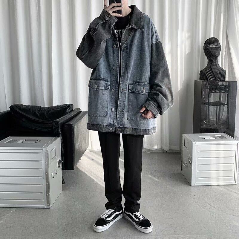 LAPPSTER Men Oversized Korean Denim Jacket 2022 Mens Harajuku Japanese  Streetwear Jeans Jacket Male Hip Hop Casual Windbreaker - Price history &  Review | AliExpress Seller - LAPPSTER Official Store | Alitools.io