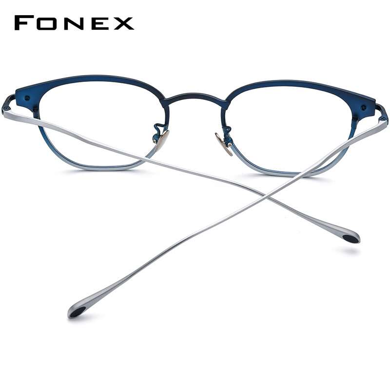 FONEX Gọng kính Titan Phụ Nữ thiết kế thương hiệu retro cổ điển Kính mắt dáng vuông Nam Giới Đầy Đủ Rim Chất Lượng Cao Nhật Bản Ultralight Tùy Chỉnh kính mắt cho mắt Castor