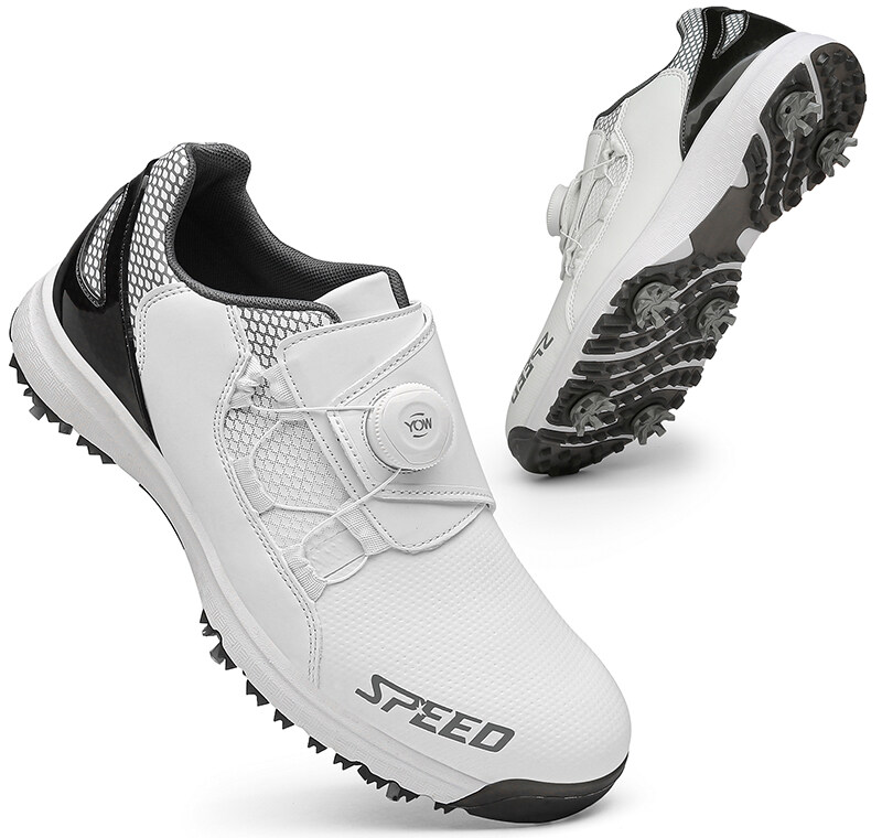 HELONG Men Professional Golf Shoes Waterproof Spikes Golf Sneakers