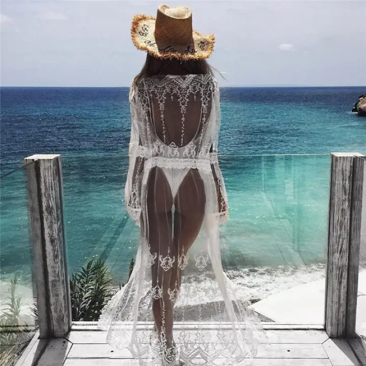 white sexy beach dress