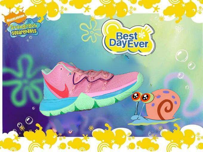 Nike_Kyrie 5 Gary SpongeBob Series Hijau Permen Merah Muda Biru Pria Olahraga Sneakers Irving Asli Sepatu Basket