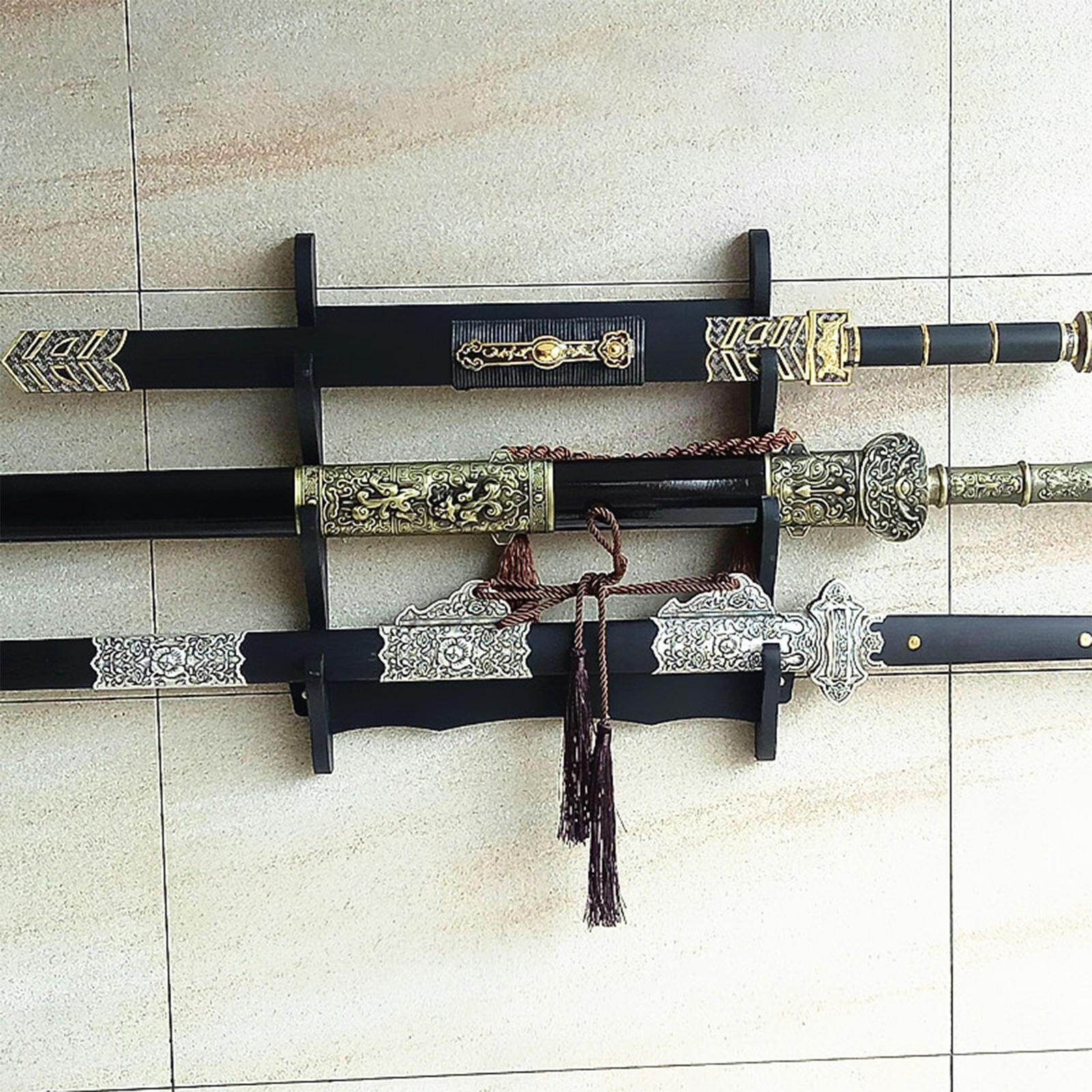 Crafts Creation Sword Stand Storage Holder Bracket Hanger Support Wall Mount Display Rack for Wakizashi Tanto