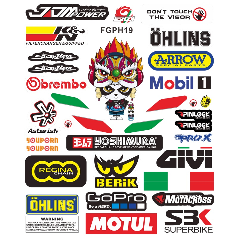 Wellsunny For yamaha honda reflective sticker for motorcycle helmet stickers waterproof motor bike car decals