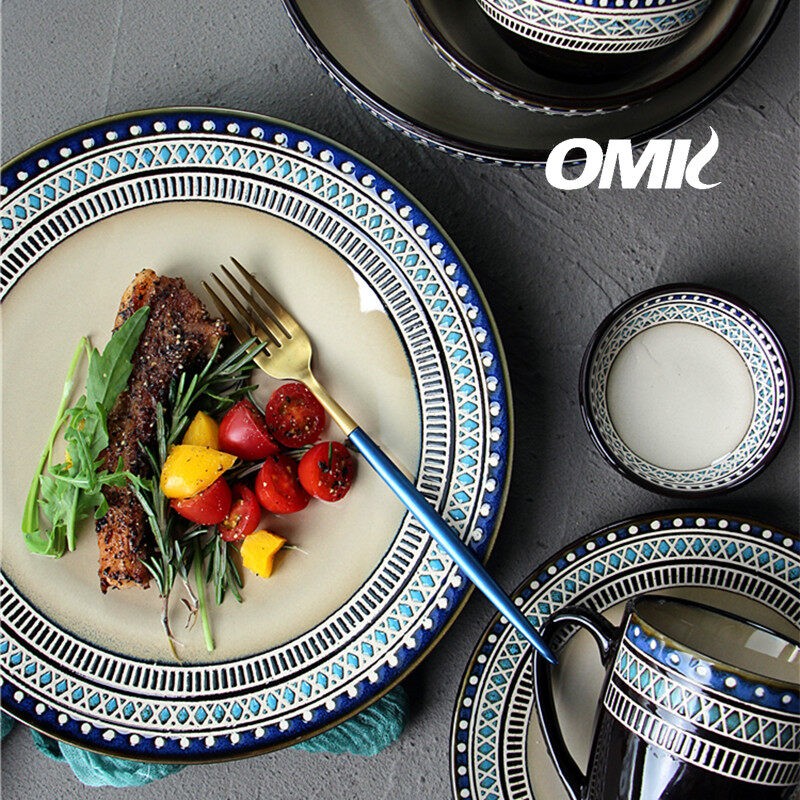 Omk sứ hoài cổ Mỹ hình bầu dục cá tấm dải dài