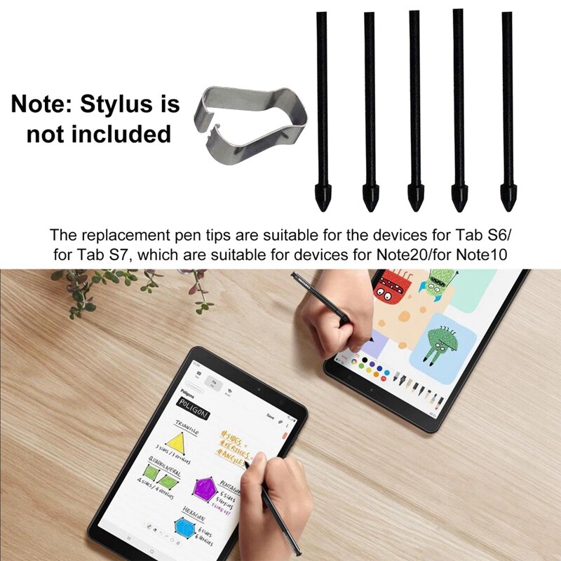 5 Pcs Stylus Refill Replacement Stylus Touch Pen Tip Substite Nib for Samsung Galaxy Note20/Note10/Tab S6/Tab S7