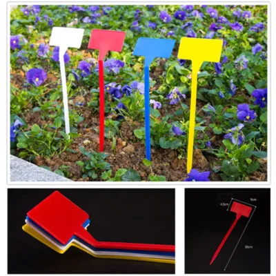 10pcs T-Type Upturned Marker Plant Labels Tags Plastic Seedl Nursery Garden Stick Gardening Seedling Label Plant Markers Tag New