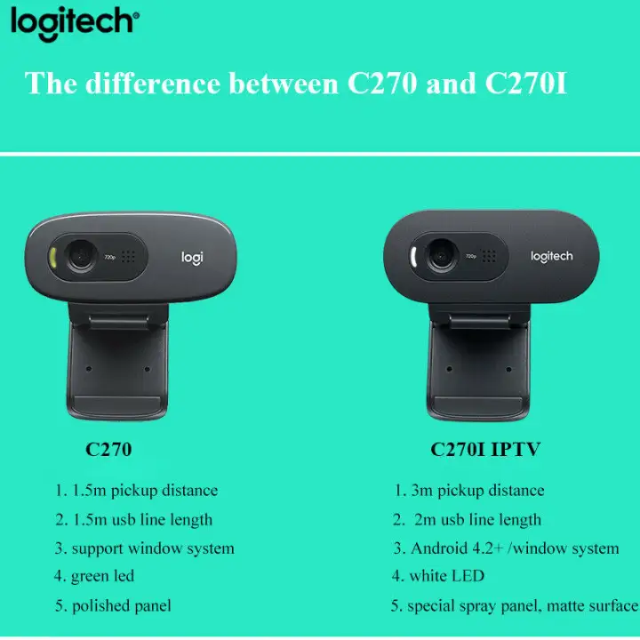 Logitech C270i HD 720P Webcam IPTV USB2.0 Web Camera Cam with Mic ...