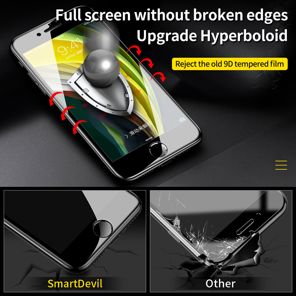SmartDevil Phim Kính IPhoneSE Phim Kính Cường Lực Che Phủ Toàn Màn Hình iPhone Se 2 Mới 2020 Phim Bảo Vệ Điện Thoại Di Động Chống Cháy Nổ Chống Vân Tay
