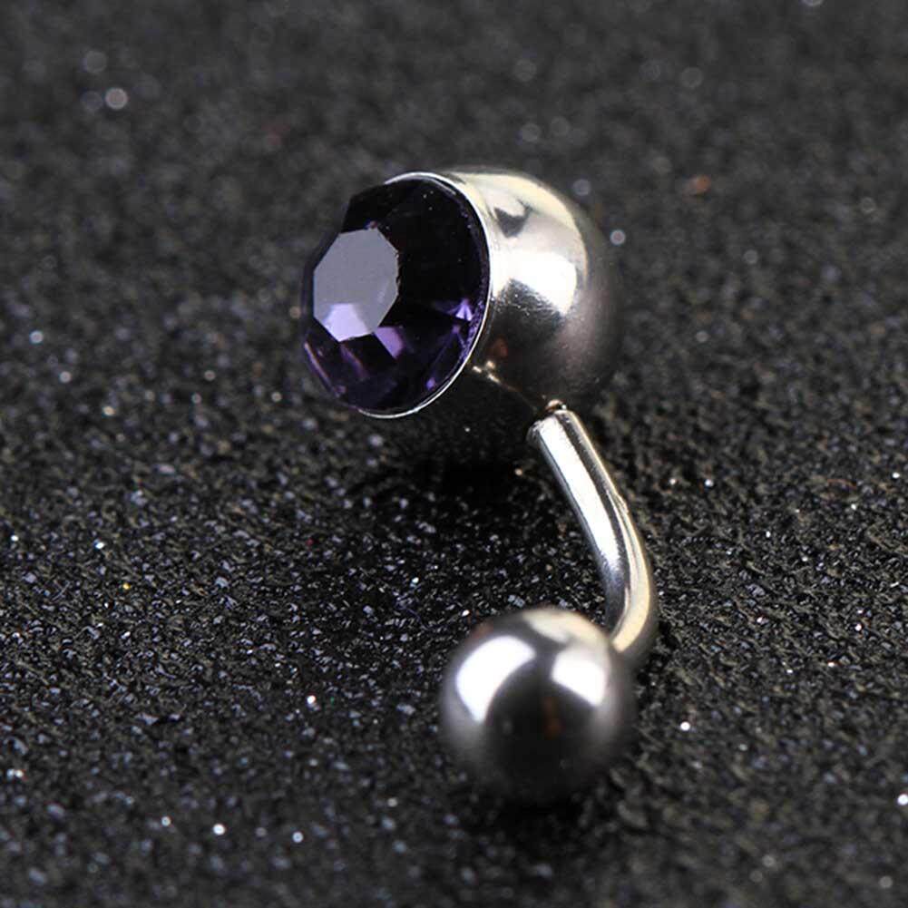 12 Warna Berlian Imitasi Peice Anti Alergi Sederhana Kursi Titanium Belly Button Cincin Tindik Pusar