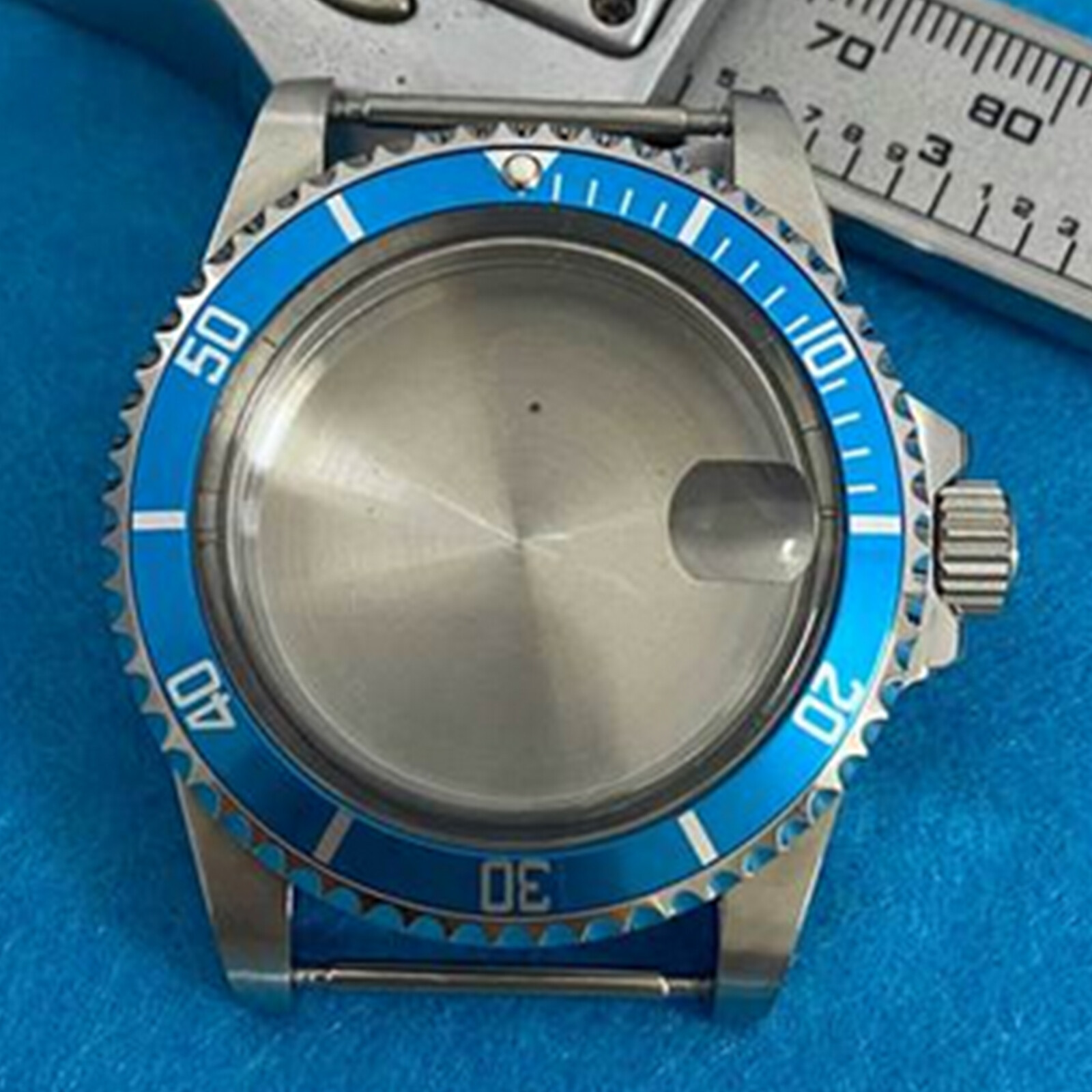 Retro Magnifying Glass Watch Case 39.5MM Stainless Steel Watch Case for NH35 NH36 Mechanical Movement Replacement Part
