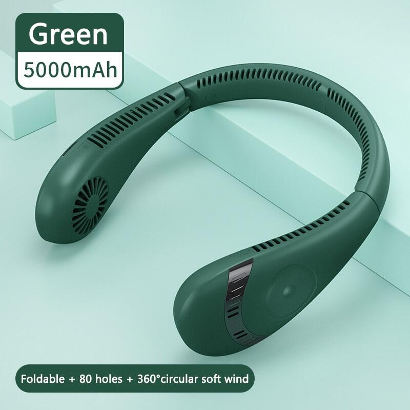 Xiaomi Portable Neck Fan 5000Mah Foldable USB Rechargeable Bladeless Mute Wearable Neckband Fans Air Cooling Fan For Sports