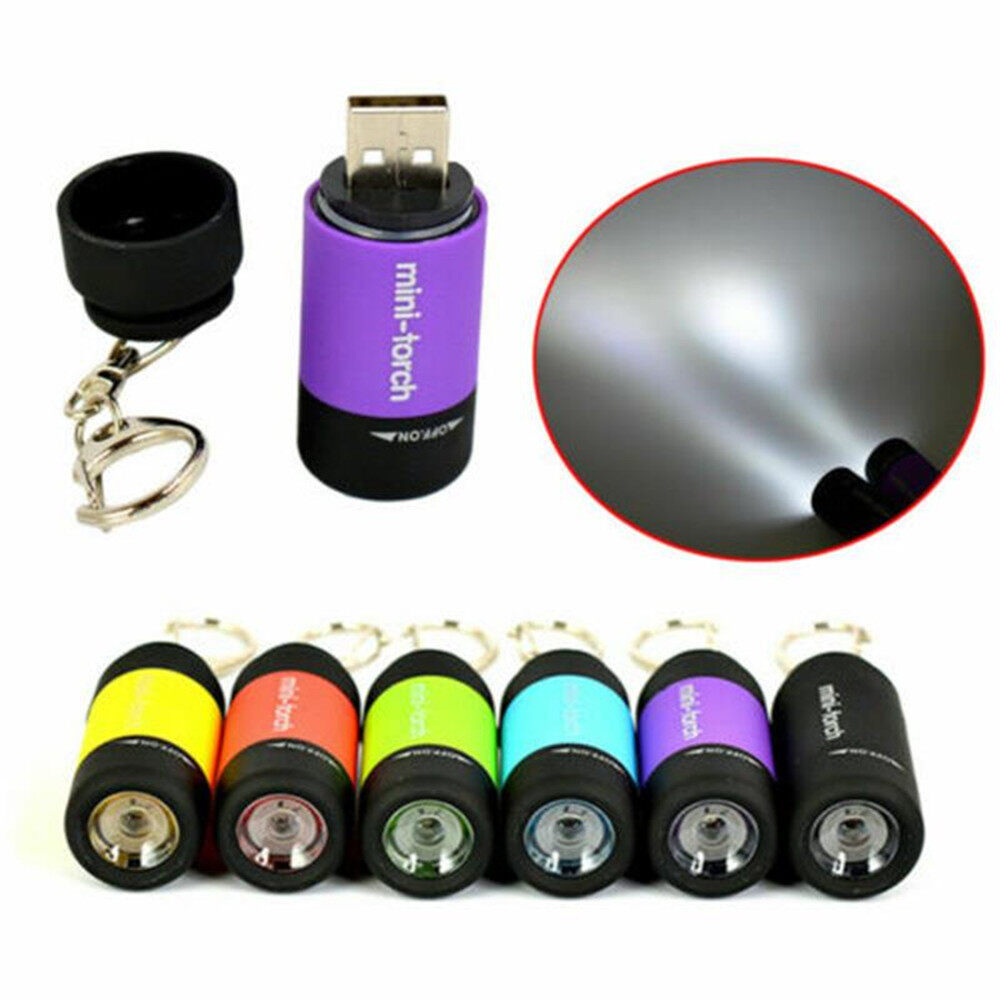 【TaroBall】Portable Đèn Pin LED Mini Chói Đèn Pin Chống Nước Treo Túi Siêu Nhỏ Đèn Pin Điện Cắm Trại Đi Bộ Đường Dài Siêu Sáng Sạc USB