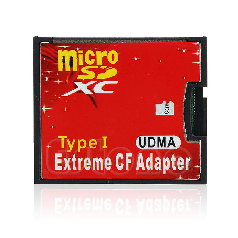 1/ 2 port slot micro sd sdhc tf to cf type i flash compact card reader adapter