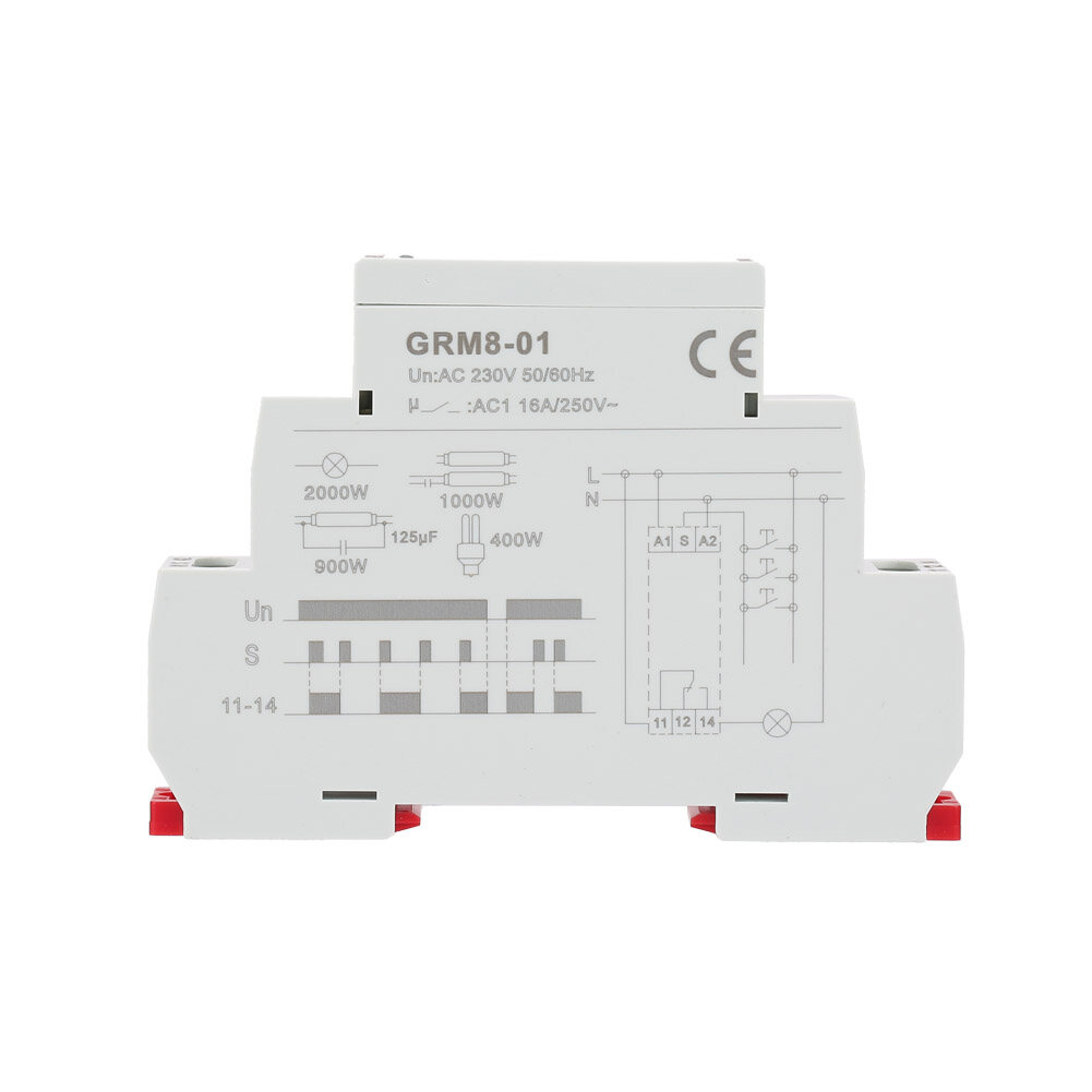 GRM8-01 Electronic Impulse Relay Latching Relay Memory Relay AC Impulse Relay 230V