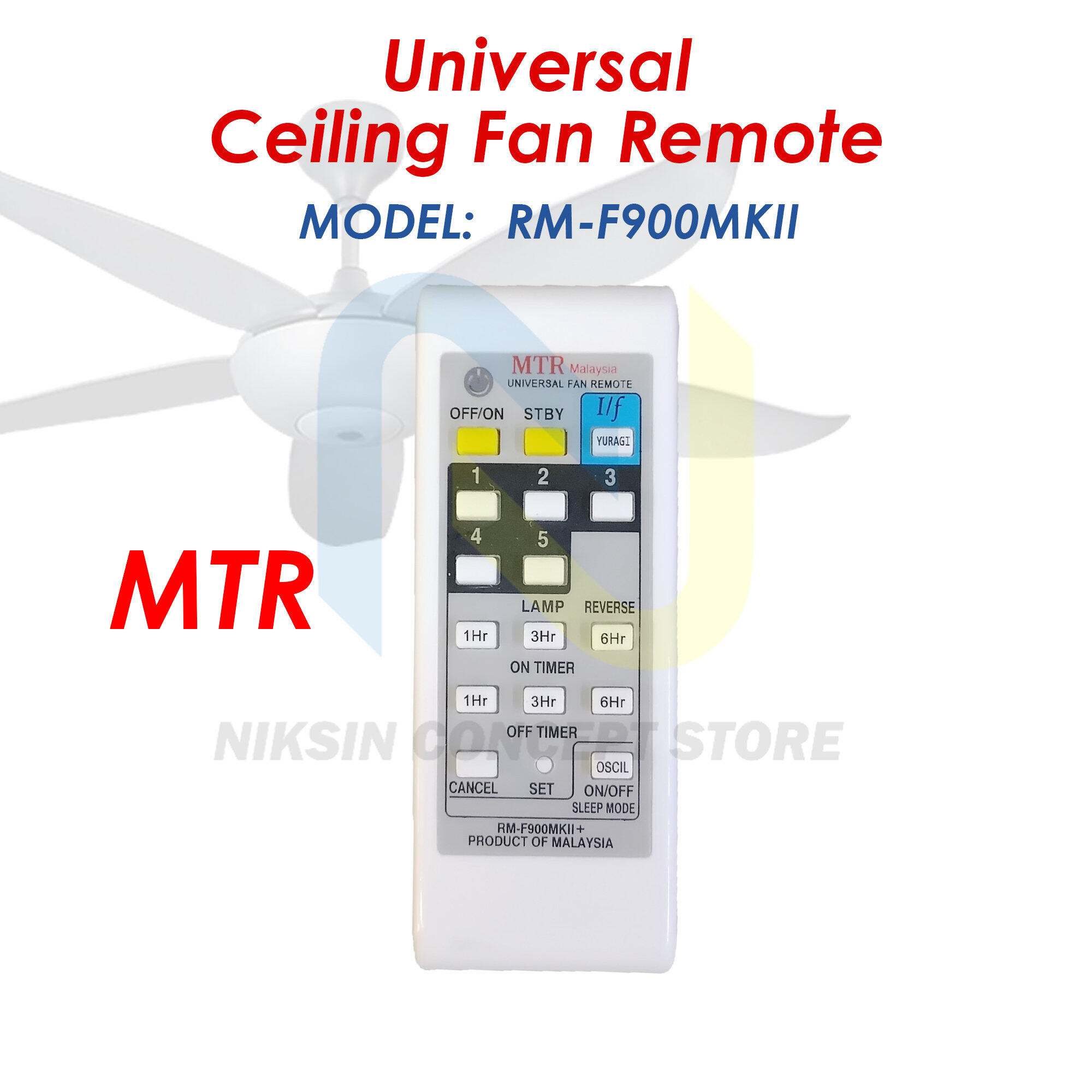 Universal Ceiling Fan Remote / KIPAS , Deka , Elmark , KDK , Aplha