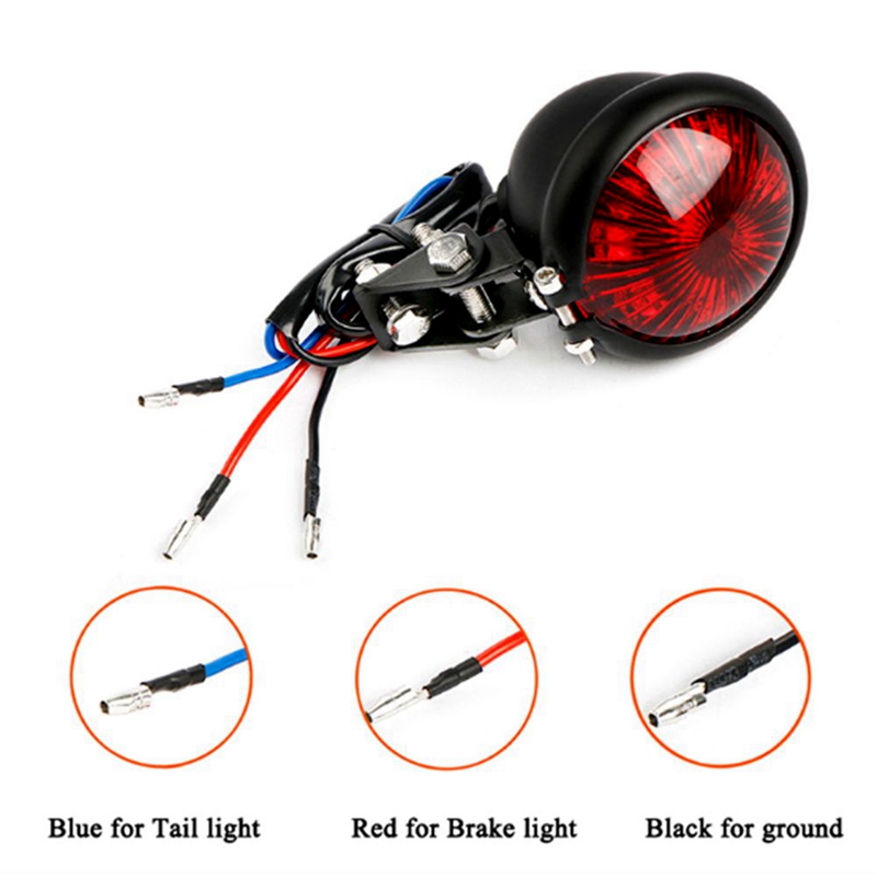 Adjustable Rear Light Red 12V Led Black Adjustable Cafe Racer Style Stop Tail Light ...