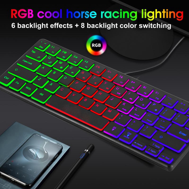Mini Led Keyboard RGB Backlit Mini Compact 64 Key Gaming Keyboard External LED Keyboard ...