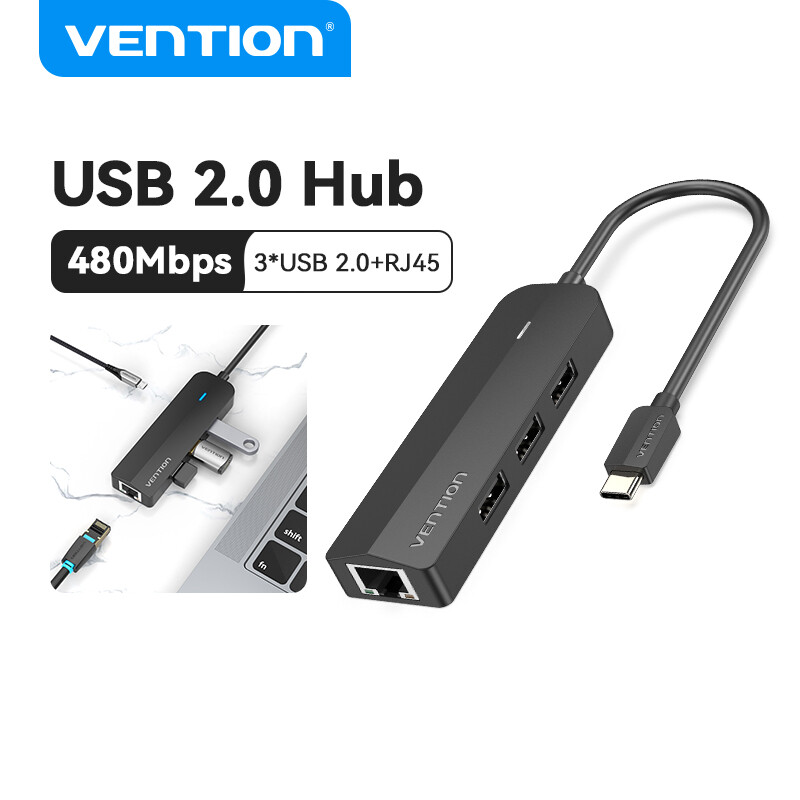 Vention USB 3.0 Type C HUB 5 Port with Power Supply USB Splitter for Printer Keyboard Mouse USB  Extension HUB for Laptop USB C HUB