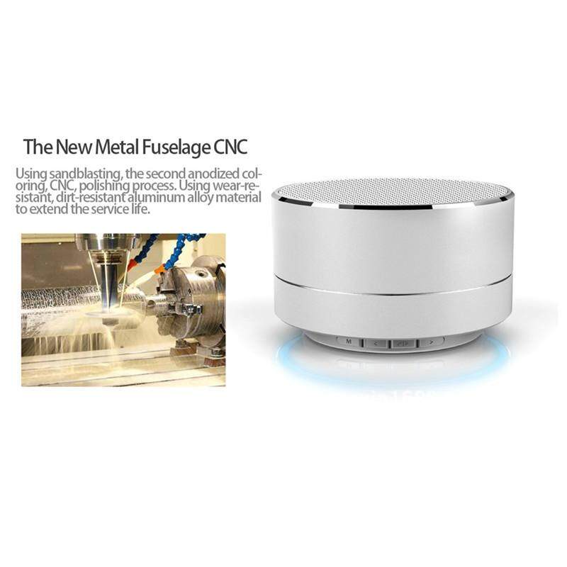 Supermall Wirelesss LED Phát Sáng Bộ Thu Bluetooth rảnh Tay Nghe Nhạc Kim Loại Loa Bluetooth