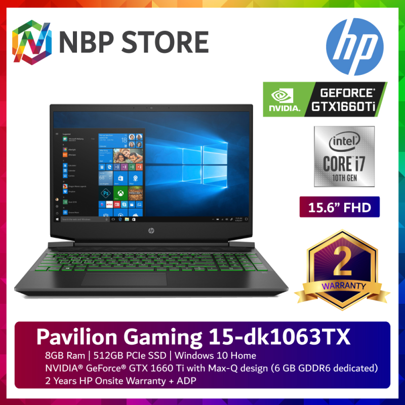 HP Pavilion Gaming 15-dk1063TX 15.6 FHD 144Hz Laptop Shadow Black ( i7-10750H, 8GB, 512GB SSD, GTX1660Ti 6GB, W10 ) Malaysia