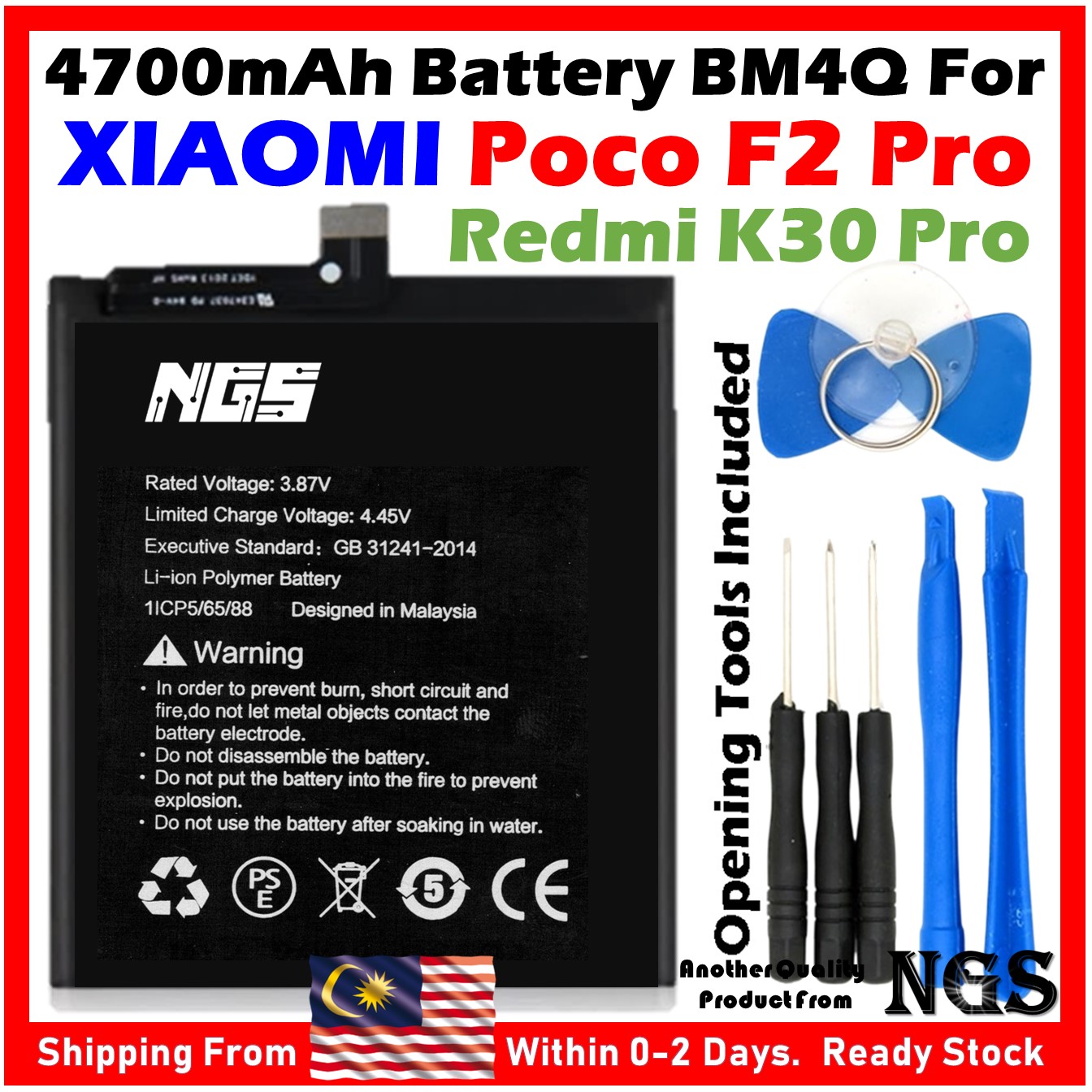 Batteria Originale Audiosystem Per Xiaomi POCO F2 PRO / K30 PRO – BM4Q 4700mAh, Sostituzione Affidabile E Duratura