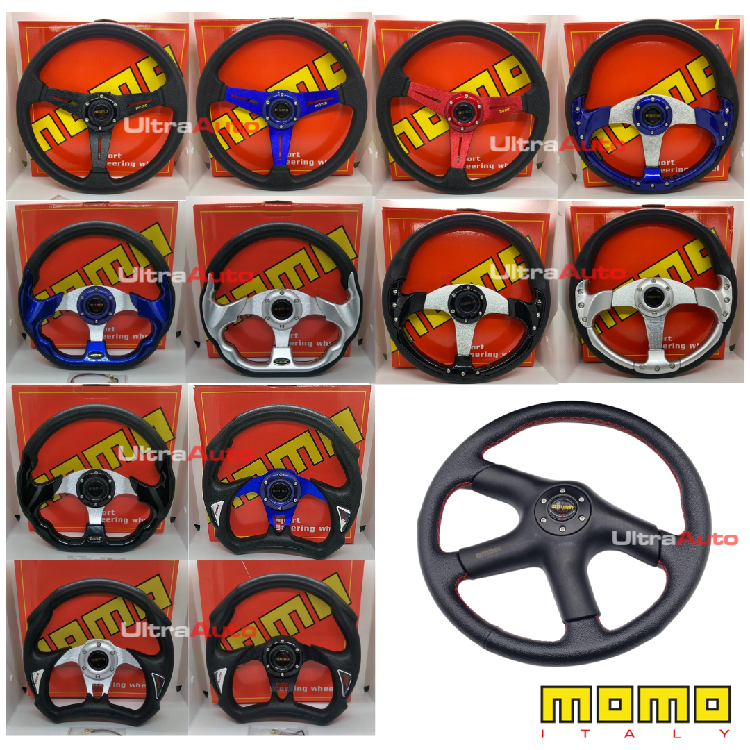 MOMO Racing Steering Wheel - 35 Cm Mahogany & Aluminum, Sporty Design - View #2