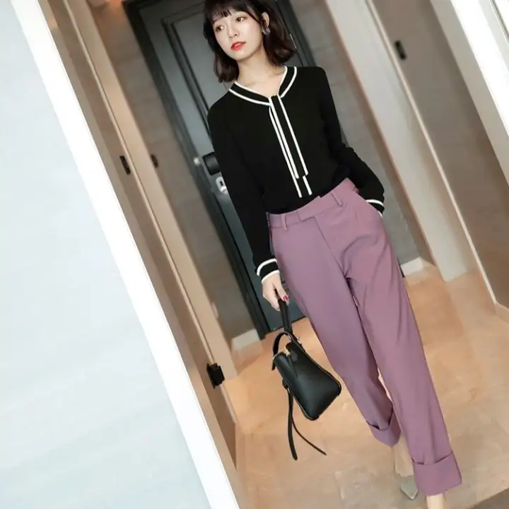 purple work pants