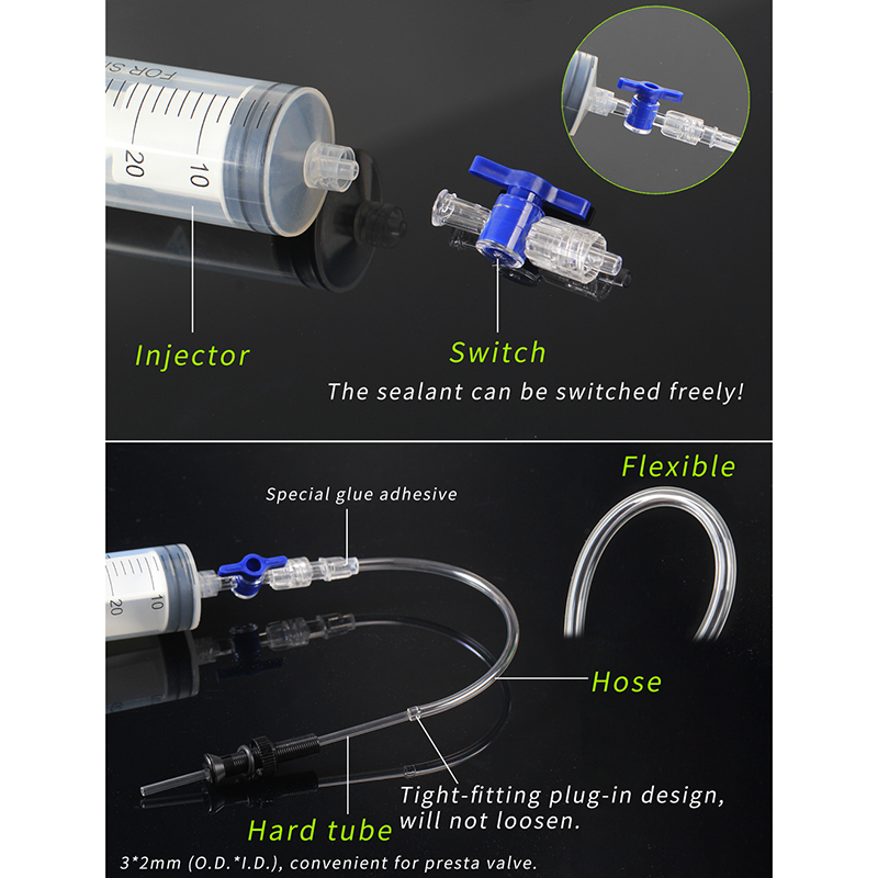 Rectangular Liquid Injector Bicycle Tubeless Tire Liquid Injection Tool Bike Tire Tubeless Sealant ...