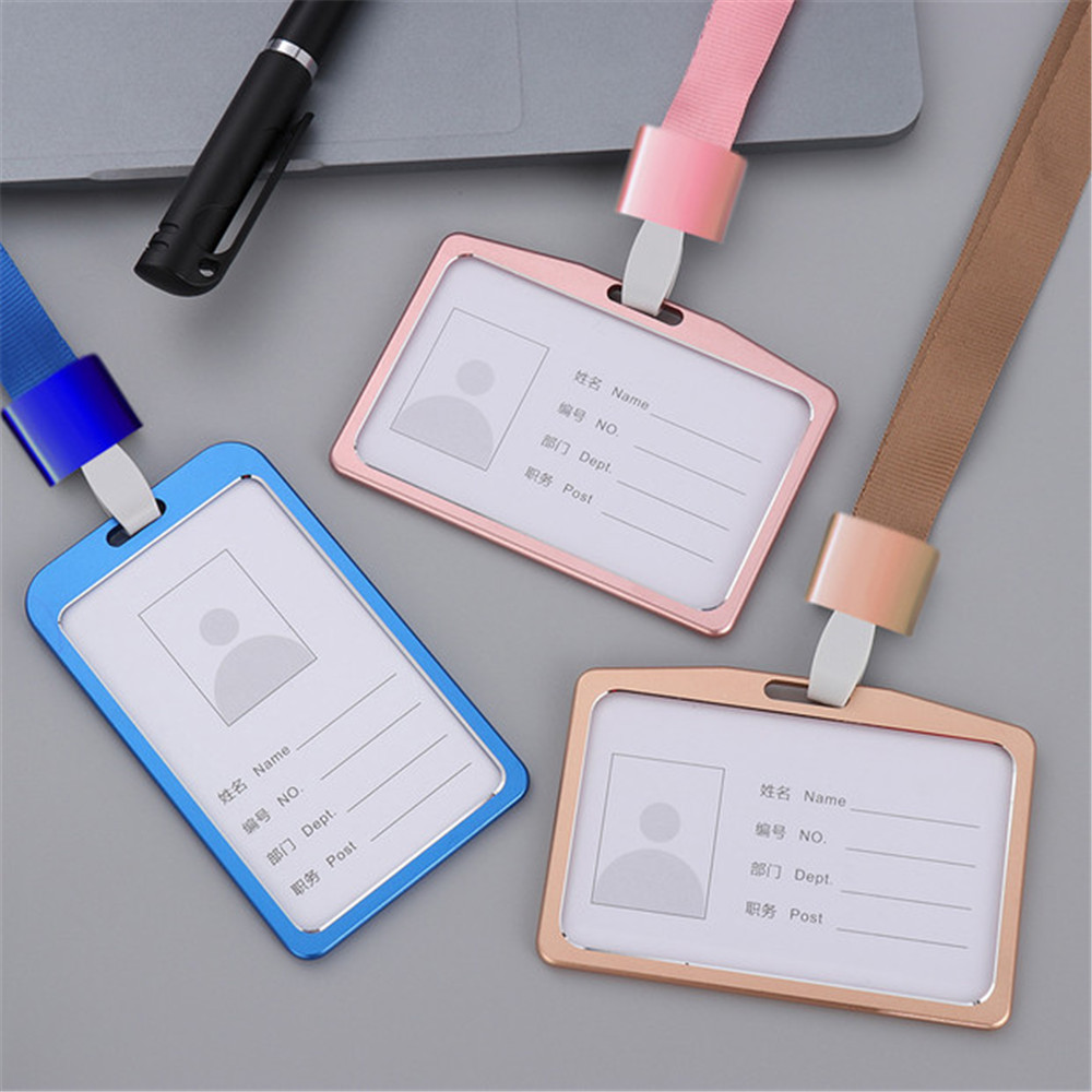Exhibition Multi colored Tag Office School Name Card Work Card Holders ID Business Case Aluminum Alloy