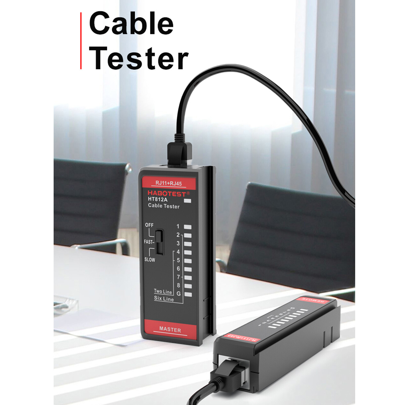 Meterk HABOTEST Thiết Bị Kiểm Tra Cáp Mạng HT812A Thiết Bị Theo Dõi Dây Đồng Hồ Đo Kiểm Tra Đường Dây Điện Thoại & Thiết Bị Dò Đường Dây Mạng Thiết Bị Kiểm Tra RJ45 RJ11 Đa Năng Máy Đo Nhận Dạng Cáp 2P/4P/6P/8P Để Bảo Trì Mạng