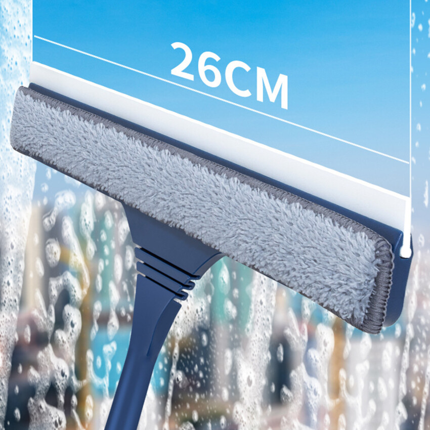 2 In 1 Window Mesh Screen Brush Window Cleaner Magic Broom Wiper Telescopic Long Handle Window Mop Squeegee Wiper Cleaning Tool