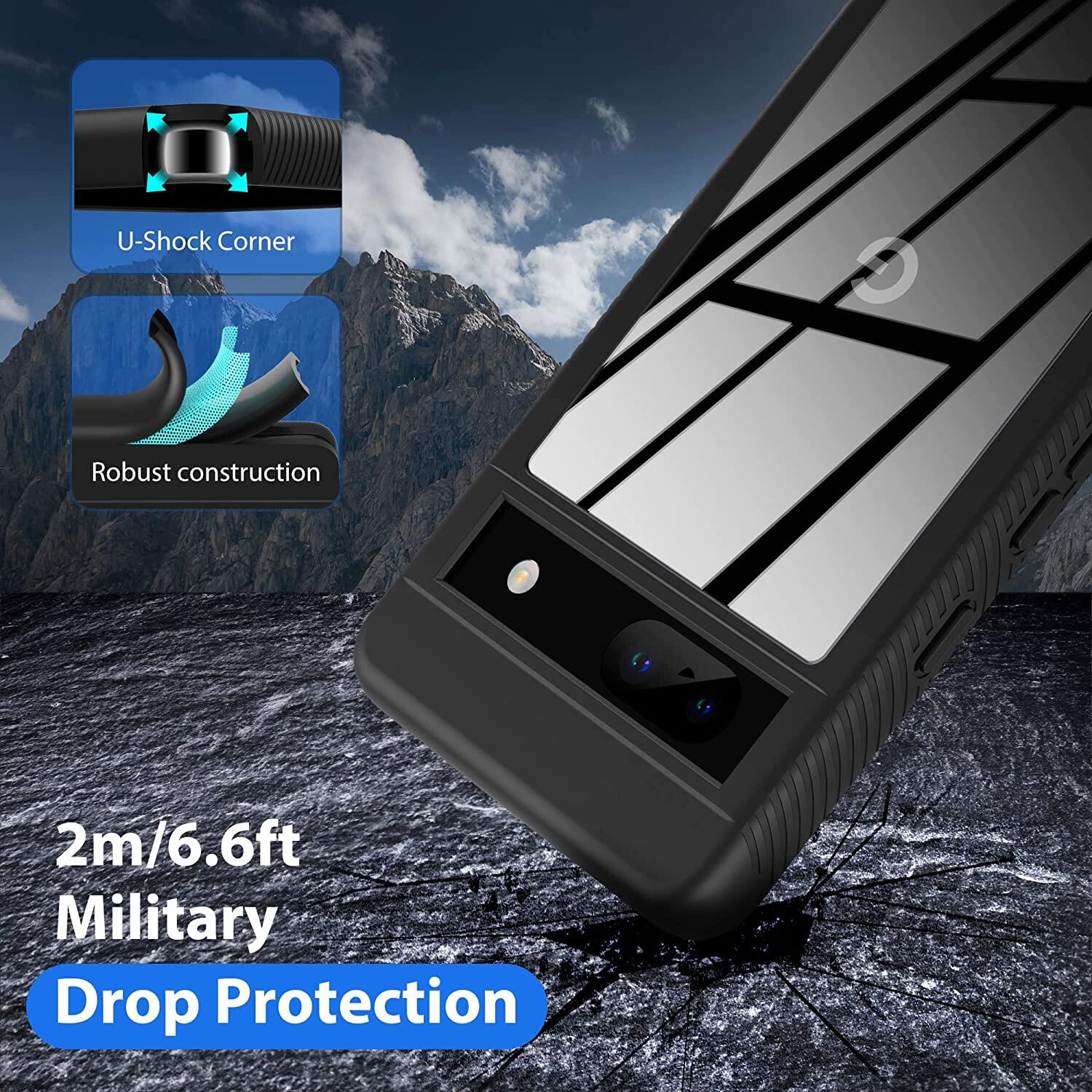 Dual Layer Hybrid Transparent Hard PC Soft Silicone, Clear Back Shockproof Bumper Case for Google Pixel 7A/Pixel 7 Pro/Pixel 7/Pixel 6 Pro/Pixel 6/Pixel 6A
