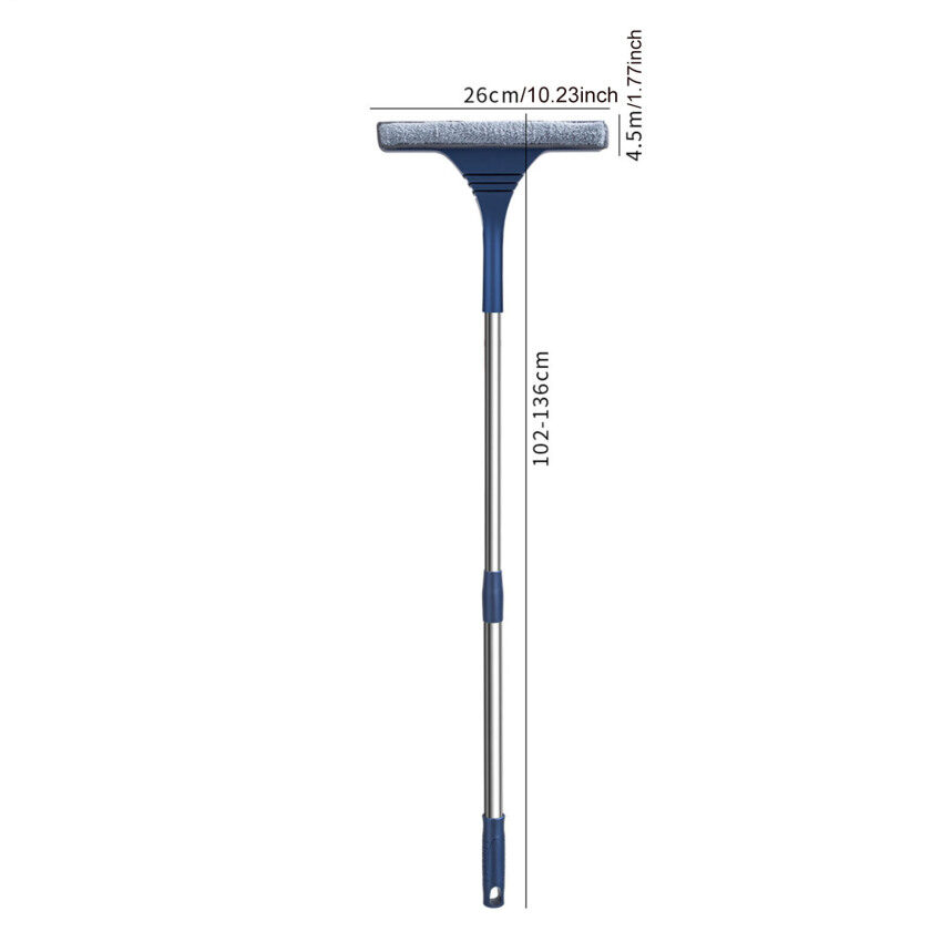 2 In 1 Window Mesh Screen Brush Window Cleaner Magic Broom Wiper Telescopic Long Handle Window Mop Squeegee Wiper Cleaning Tool