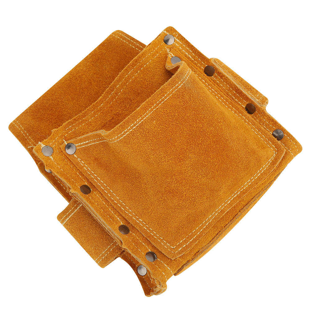 Tool Waist Storage Bag Work Apron Durable Cowhide Construction Portable Multifunctional Hardware Tool Storage Ginger Color