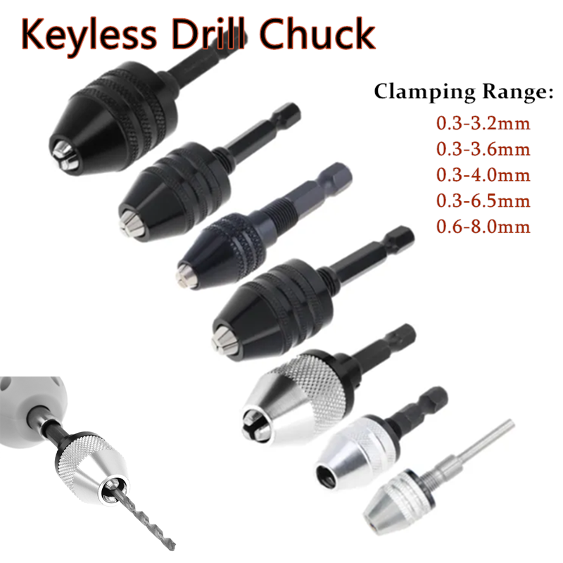 1PC 0.3-13mm Keyless Drill Chuck Conversion Tool Screwdriver Impact Wrench Chuck Adapter Fixture Hex Shank SDS Plus Adaptor