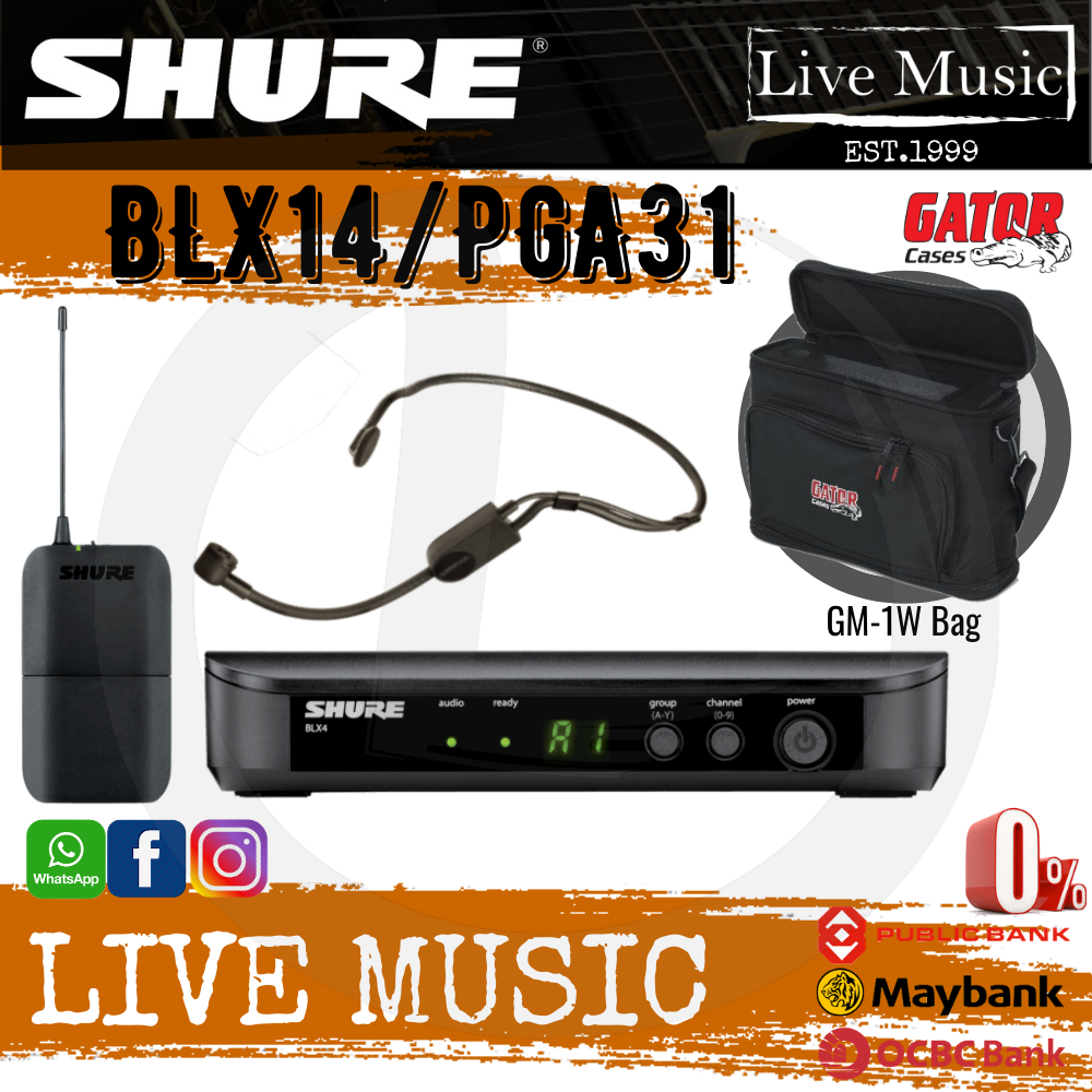 Shure BLX14/PGA31 Headworn Wireless 