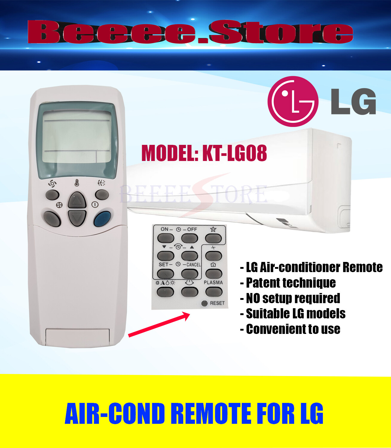 LG AIR CONDITIONER REMOTE CONTROL KTLG08 LG AIRCOND REMOTE Lazada