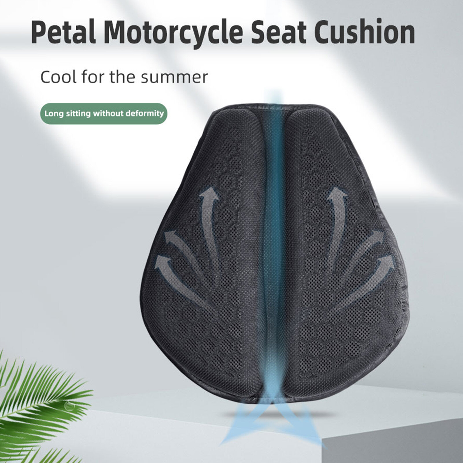 Universal 3D Motorcycle Shock-absorbing Cushion Breathable Seat Protector Thickened Motorcycle Seat Pad Petal Upgraded Air Duct Cooling Down For Comfortable Travel